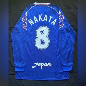 Nakata #8 Longsleeve Retro Japan jersey home blue soccer football 1998